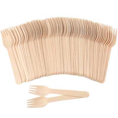 1000 Pcs Disposable Wooden Forks, Wood Sporks, Wooden Silverware, Disposable Cutlery Utensils for Food Cake Ice Cream Dessert Eating Party Camping Wedding, 6.3 Inches