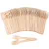 1000 Pcs Disposable Wooden Forks, Wood Sporks, Wooden Silverware, Disposable Cutlery Utensils for Food Cake Ice Cream Dessert Eating Party Camping Wedding, 6.3 Inches view 1