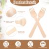1000 Pcs Disposable Wooden Forks, Wood Sporks, Wooden Silverware, Disposable Cutlery Utensils for Food Cake Ice Cream Dessert Eating Party Camping Wedding, 6.3 Inches view 4