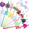 Skyley 24 Pcs 1950s Party Decorations Disco 50s Straws Retro Sock Hop Rock Silly Straws Music Party Favors for Adults 50s Dancing Parties, 8 Styles and Colors view 1