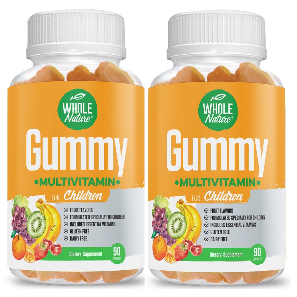 Whole Nature Kids Vitamins - Complete Daily Essentials Childrens multivitamin and Minerals for Overall Wellness, 90 Gummies Supplements Fruit Flavor, No Artificial Sugar, Dairy and Gluten Free (2)