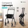 Helavo Lightweight Foldable Narrow Walker for Small Spaces  23.6" Wide, Indoor Walker for Seniors with Tray, Adjustable Height, 8" Wheels, Easy Braking, Ideal for Tight Spaces view 2