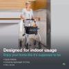 Helavo Lightweight Foldable Narrow Walker for Small Spaces  23.6" Wide, Indoor Walker for Seniors with Tray, Adjustable Height, 8" Wheels, Easy Braking, Ideal for Tight Spaces view 3