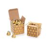 AWELL Kraft Gift Candy Box with Gold Dots Bulk 2x2x2 inches with Ribbon Party Favor Box for Vintage Birthday Wedding Graduation Party, Gold Dots,Pack of 50 view 1