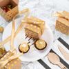 AWELL Kraft Gift Candy Box with Gold Dots Bulk 2x2x2 inches with Ribbon Party Favor Box for Vintage Birthday Wedding Graduation Party, Gold Dots,Pack of 50 view 2