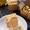 AWELL Kraft Gift Candy Box with Gold Dots Bulk 2x2x2 inches with Ribbon Party Favor Box for Vintage Birthday Wedding Graduation Party, Gold Dots,Pack of 50 view 3