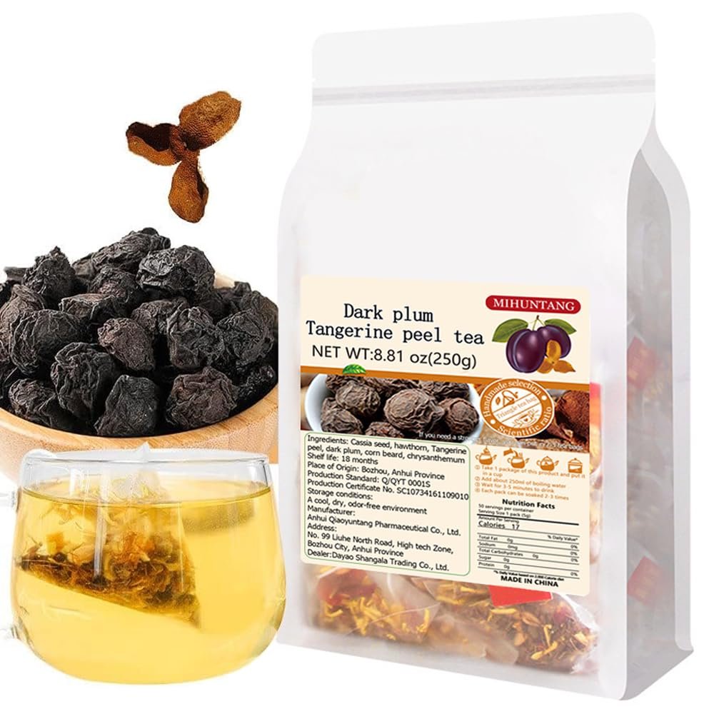 Dark plum Matured Mandarin Peel tea 8.81oz -Combined herbal tea-Tea bag 250g