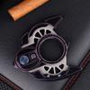 KEENSUN Vintage Titanium Cigar Cutter Guillotine VG10 Stainless Steel Double Blades (Black Purple), One-Button Open Lock System, Beautiful Gift Box view 2