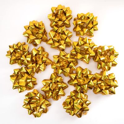 CHOIEO 15 Pcs Gift Bows Assortment, Decor for Christmas, Birthdays, Weddings, Holiday Embellishments, Presents, Wrapping Paper, Anniversaries, Baby Showers, Bridal Showers, Hanukkah (Dazzel Gold)