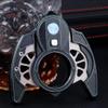 KEENSUN Vintage Titanium Cigar Cutter Guillotine VG10 Stainless Steel Double Blades (Black Cyan), One-Button Open Lock System, Beautiful Gift Box view 3