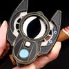KEENSUN Vintage Titanium Cigar Cutter Guillotine VG10 Stainless Steel Double Blades (Black Yellow), One-Button Open Lock System, Beautiful Gift Box view 2