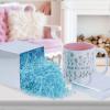 UNIQOOO 1 LB Iridescent Baby Blue Crinkle Cut Paper Filler Shreds for Gift Box, Sparkling Easter Grass Shredded Paper Raffia Tissue, Craft Bedding Cushion for Baby Shower Wedding Birthday Bridesmaid view 2