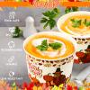 Potchen 50 Pack 9 oz Thanksgiving Day Disposable Paper Cups Fall Themed Disposable Dessert Bowls Paper Snack Cups Paper Soup Cups Fall Party Supplies for Hot or Cold Food Party Supplie(Turkey) view 4