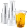 Eupako 9 oz Plastic Cups with Lids, 9 Ounce Clear Disposable Plastic Party Cups with Flat Lids, Cold Drink Cups Pack of 50 view 1