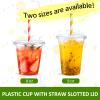 Eupako 9 oz Plastic Cups with Lids, 9 Ounce Clear Disposable Plastic Party Cups with Flat Lids, Cold Drink Cups Pack of 50 view 4