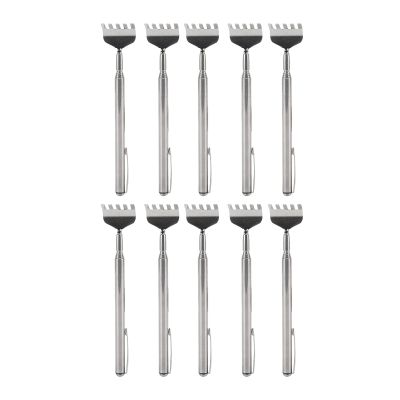10Pcs Portable Extendable Back Scratcher, Telescopic Claw Metal Back Scratchers Hand Massager Tool with Pocket Clip for Thanksgiving, Birthday, Christmas Gifts