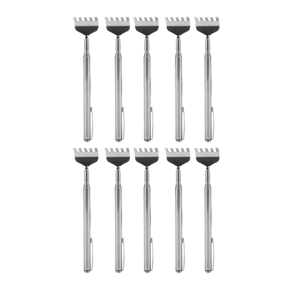 10Pcs Portable Extendable Back Scratcher, Telescopic Claw Metal Back Scratchers Hand Massager Tool with Pocket Clip for Thanksgiving, Birthday, Christmas Gifts