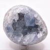 2.75" 305g Sky Blue Celestite Celestine Cluster Egg Polished Natural Sparkling Gemstone Crystal Mineral Geode Specimen - Madagascar + Stand view 1