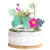 13Pcs Glitter Aloha Cake Topper Flamingo Cake Toppers Tropical Palm Leaves Cupcake Toppers Flamingo Happy Birthday Cake Decoration Tropical Hawaiian Luau Themed Party Supplies view 1