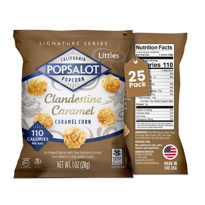 Popsalot - Gourmet Popcorn | Caramel Corn | Flavored Popcorn | Oven-Baked | Gluten-Free | Air-Popped | Multi-Pack (Clandestine Caramel, Pack of 25)