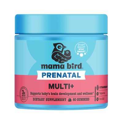 Best Nest Wellness Mama Bird Prenatal Multi Plus - Prenatal Care Supplement Supports Brain & Digestive Health - Vegan Multivitamin with Methylfolate & More - Strawberry, 60 Gummies (30 Servings)