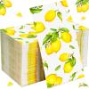 150 Pcs Disposable Guest Napkins 3 Ply Lemon Paper Napkins Summer Hand Towels for Bathroom Paper Towels Decorative Napkins for Summer Tea Party Baby Shower view 1