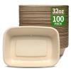 bloomoon 100 Pack 32 oz Large Paper Bowls, Chipo-tle Style Disposable Bowls for Burrito, Nacho, Taco Salad, Baked Potato, Nacho Bar Supplies for Party, 100 BOWLS ONLY view 1
