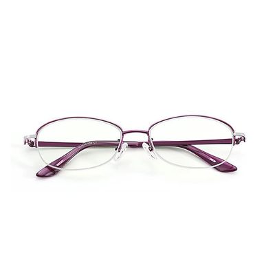 LKP Women Reading Glasses Half Frame Lightweight Computer Readers Blue Light Blocking Glasses Fashion Metal Comfort (Color : Purple, Size : 2.5)