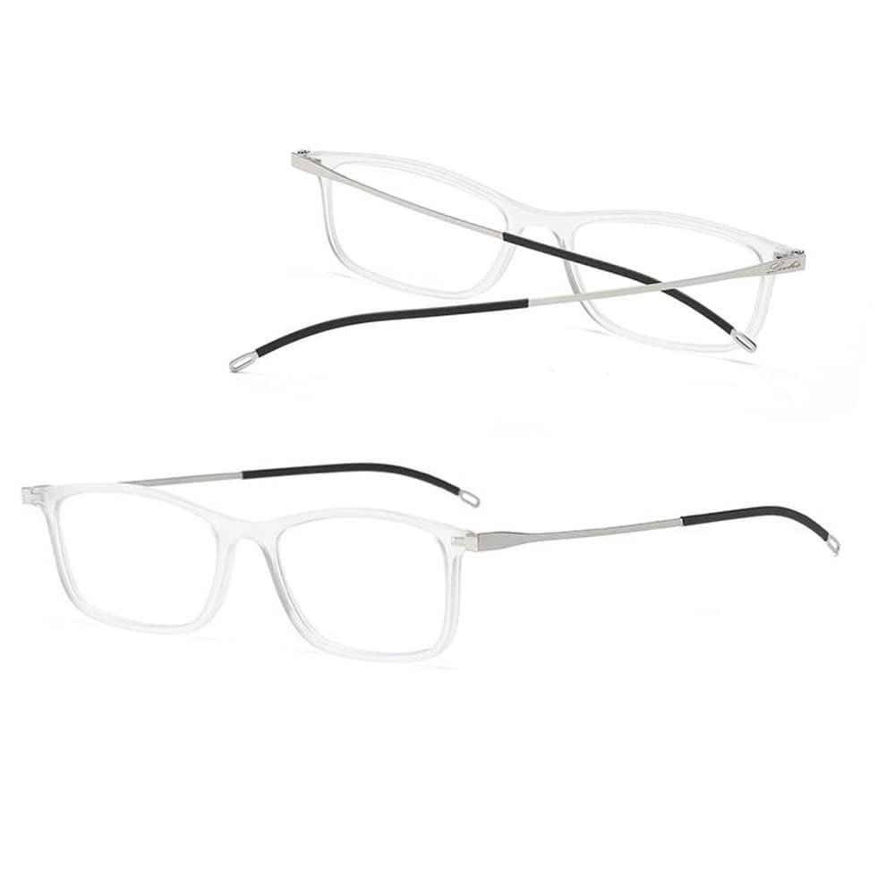 LKP Anti Blue Light Reading Glasses Lightweight Readers For Presbyopia Clear Lens Unisex Black Computer Glasses (1.0-3.0(Transparent,1.0)