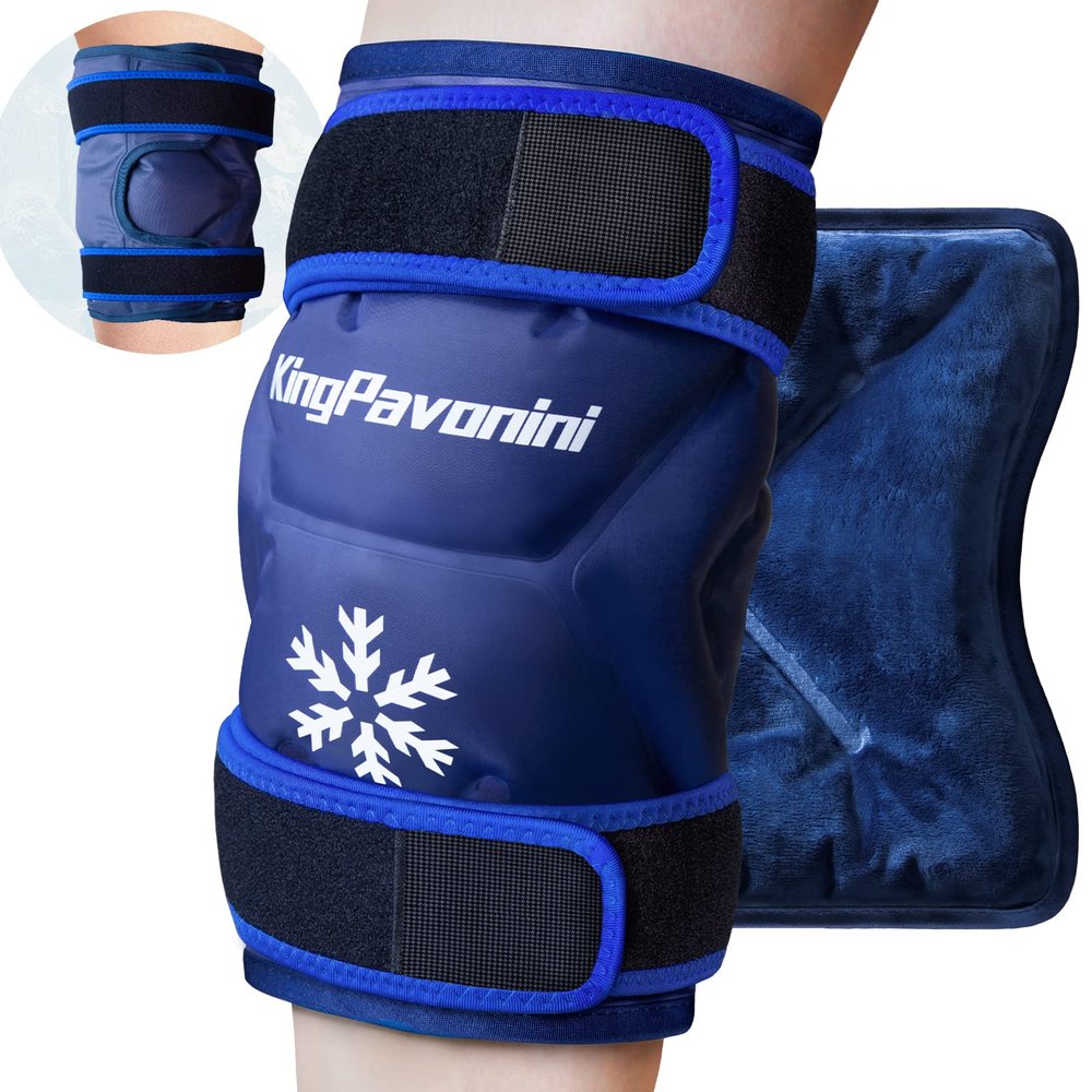 2 Pack XXL Knee Ice Pack Wrap Around Entire Knee After Surgery, Reusable Large Gel Ice Pack for Pain Relief, Swelling, Surgery, Sports Injuries