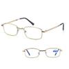 LKP Blue Light Blocking Reading Glasses Folding Eyeglasses Compact Mini Men Women Readers Light Weight Full Rim Metal Frame (Color : Gold, Size : 3.0) view 1
