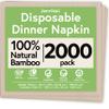 Jenvita 100% Bamboo Compostable Napkins (2000-Pack) | Heavy Duty Napkins for Lunch, Dinner, Events, Occasions & Entertaining | Eco Friendly | 3-Ply FSC Certified | Bamboo Paper Towels | 7.5 x 8 Inch view 1