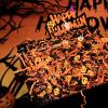 UNIQOOO 16oz Halloween Crinkle Cut Paper, Metallic Black Orange Shredded Paper Raffia Filler w/Pumpkin Confetti, Trick or Treat Candy Gift Basket Box Craft Bedding Cushion, Birthday Party Packaging view 3
