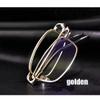 LKP Blue Light Blocking Reading Glasses Folding Eyeglasses Compact Mini Men Women Readers Light Weight Full Rim Metal Frame (Color : Gold, Size : 1.0) view 2