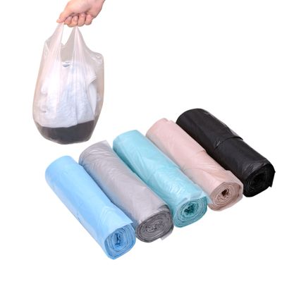 4 GALLON Bathroom Trash Bags, 5 Rolls/100 Counts Small HANDLES Garbage Bags for Office, Bathroom Wastebasket Waste Bin Colorful Portable Rubbish Bags (Mixed, 100 Counts)