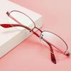 LKP Women Reading Glasses Half Frame Lightweight Computer Readers Blue Light Blocking Glasses Fashion Metal Comfort(Red,2.0) view 1