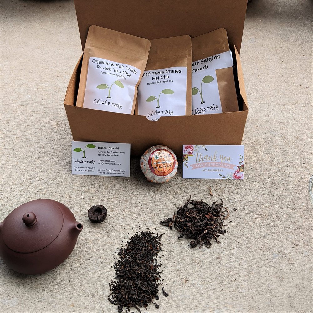 Cultivate Taste Tea Aged Chinese Tea Box- 4 different one ounce of teas. No Candy. No Sugar. No Flavorings