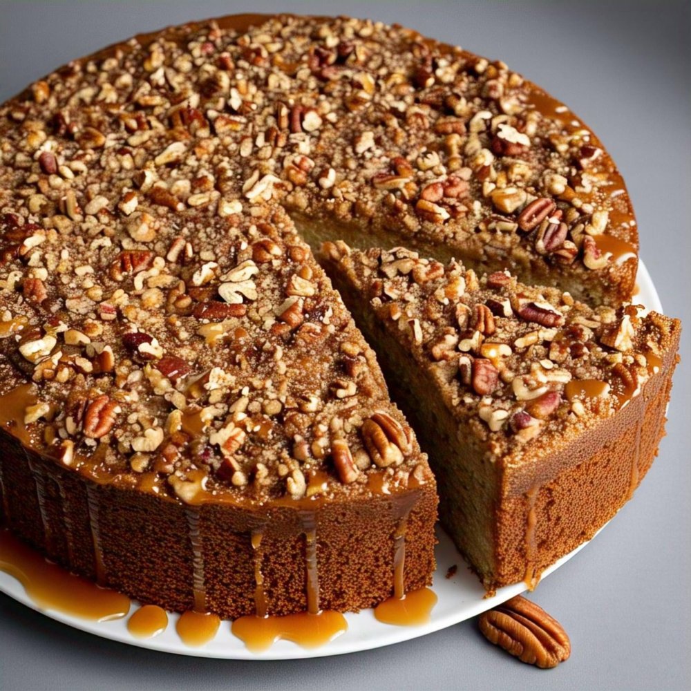 Andy Anand's Caramel Pecan Cake 9" Gift Boxed Great Idea for Birthday, Wedding Anniversary, Christmas Mothers & Fathers Day - 2 lbs