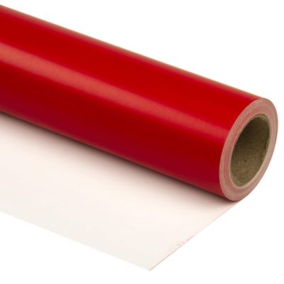 RUSPEPA Red Wrapping Paper Solid Color - Mini Roll - for Wedding, Birthday, Shower, Congrats, and Holiday - 17 Inches X 32.8 Feet