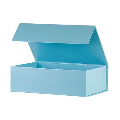 OBMMIRAO Upgrade 1 Pcs Blue 13x9x4 Inch Hard Large Gift Box with Lid, Foldable Magnetic Gift Boxes,Groomsman Box Bridesmaid Proposal for Clothes
