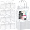 Reginary 85 Pcs Clear PVC Gift Bags with Handles Plastic Transparent Wrap Bags Bulk Reusable Bride Favor Totes for Shopping Wedding Baby Shower Birthday Party(9.84 x 9.84 x 3.54 Inch) view 1