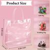 Reginary 85 Pcs Clear PVC Gift Bags with Handles Plastic Transparent Wrap Bags Bulk Reusable Bride Favor Totes for Shopping Wedding Baby Shower Birthday Party(9.84 x 9.84 x 3.54 Inch) view 2