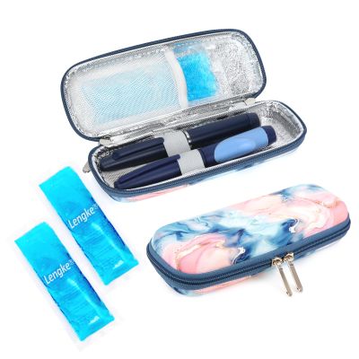 YOUSHARES Portable Insulin Cooler Travel Case - TSA Approved Diabetic Medication Cooling Bag, EVA Insulated Organizer for Epi Pens, Refrigerated Diabetes Supplies Carrying Storage Kit with 2 Ice Pack
