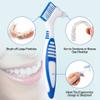 Anbbas 2pcs Double Bristle Head Denture Brush Dental Cleaning Brush with Portable Toothbrush Cup Holder, Properly Clean Oral Appliance view 2