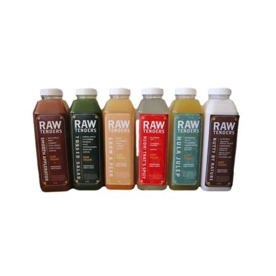Cold Pressed Juice Variety Pack - Juice Cleanse by Raw Tenders, Tropical Flavors, All Natural Raw - Boost Your Immune System, Increase Your Energy (Grow A Pear)