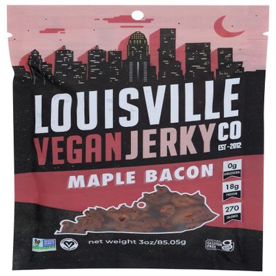 Louisville Vegan Jerky Maple Bacon Soy Jerky, Non GMO, 3 Ounces (Pack Of 10)