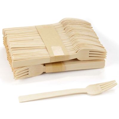 Bulk Pack Natural Dinner Party Catering Bamboo Veneer Utensil - Forks - 1000pcs