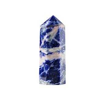 1.9" - 1.96" Sodalite Natural Crystal Points - Crystal Tower - Crystal Obelisk - Healing Wand - Healing Crystals - Crystal Points Wands - Sodalite - American Seller