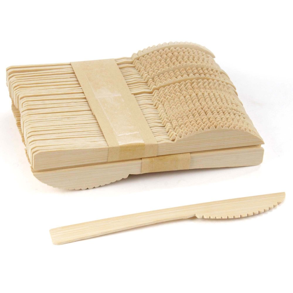 Bulk Pack Natural Dinner Party Catering Bamboo Veneer Utensil - Knife - 1000pcs