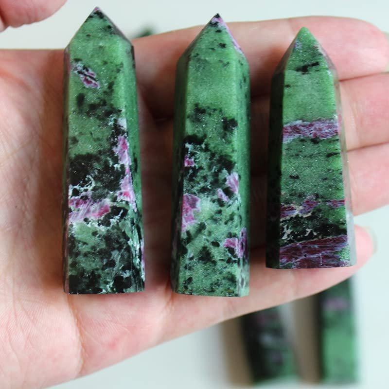 1.9" - 1.96" Epidote Natural Crystal Points - Crystal Tower - Crystal Obelisk - Healing Wand - Healing Crystals - Crystal Points Wands - Epidote - American Seller